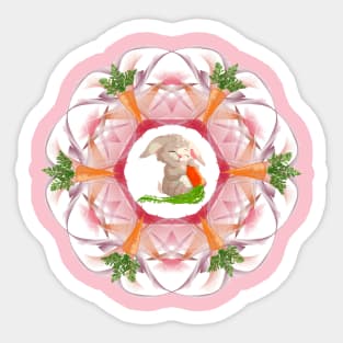 Rabbit with carrot in mandala Sticker